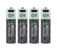 Lighthouse Aa Usb-C Rechargeable Li-Ion Battery Pack Of 4