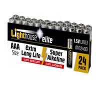 Lighthouse Alkaline Batteries L/HBATAAA24 AAA 1.5V Extra Long Life - Pack of 24