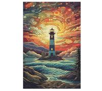Lighthouse Adults Wooden Jigsaw Puzzle, for Kids Wooden Puzzles Toys Family Game Play,Brain Training 1000 Piece 78×53cm