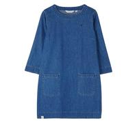 LightHouse Anna Women's Denim Dress - Relaxed Fit, Soft Washed Cotton, Round Neck, Quarter-Length Sleeves, Patch Pockets, Utility-Inspired Casual Style - Size 16