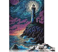 Lighthouse Art Jigsaw Puzzle, Wooden Puzzles 1000 Piece Jigsaw Intellectual Toys, Challenging Adult And Teen Casual Jigsaw Puzzle 1000pcs (75x50cm)