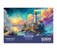 Lighthouse at A Vibrant Coastal Sunrise 1000-Piece Jigsaw Puzzle Coastal Lighthouse Perfect for Men, Women, Elders & Seniors 38x26cm/1000pcs