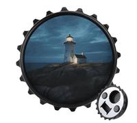 Lighthouse at Night Bottle Opener Funny Magnetic Bottle Opener for Fridge Novelty Decorative Refrigerator Magnet Beer Openers Wall Mounted Corkscrew for Beer Lovers Dads Black