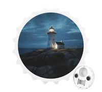 Lighthouse at Night Bottle Opener Funny Magnetic Bottle Opener for Fridge Novelty Decorative Refrigerator Magnet Beer Openers Wall Mounted Corkscrew for Beer Lovers Dads White