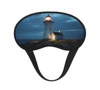 Lighthouse at Night Sleep Mask for Side Sleeper, Blackout Sleep Eye Mask Comfortable Blindfold Eyeshade Soft Breathable Sleeping Mask with Elastic Strap Silk Eye Covers for Travel