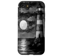 Lighthouse at night with moon over the sea coastal landscape Case for iPhone SE (2020) / 7/8