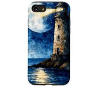 Lighthouse at Night with Moonlight Atmospheric Coast Case for iPhone SE (2020) / 7/8