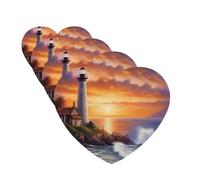 Lighthouse at Sunset Car Air Fresheners Cards Set of 4 Pieces Personalized Car Fresheners Gifts for Men Women Auto Aromatherapy Tablets Hanging Scented Cards for Wardrobe Bathroom