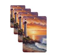 Lighthouse at Sunset Car Air Fresheners Cards Set of 4 Pieces Personalized Car Fresheners Gifts for Men Women Auto Aromatherapy Tablets Hanging Scented Cards for Wardrobe Bathroom
