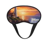 Lighthouse at Sunset Sleep Mask for Side Sleeper, Blackout Sleeping Eye Mask, Soft Breathable Eye Cover for Women Men Travel Eyeshade, Relaxing Zero Pressure Night Blindfold