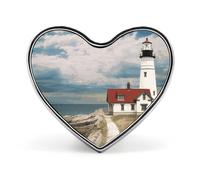 Lighthouse Backdrop Brooch Elegant And Graceful Heart Lapel Pin Love Printed Cute Badge Unisex Fashion Broochs for Bag Jacket Clothes Accessories Love form Style
