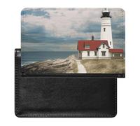 Lighthouse Backdrop Passport Holder Passport Cover Protector Essentials with Credit Card Slots for Women Men