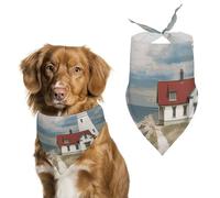 Lighthouse Backdrop Pet Scarf Exquisite Fashion Dog Bandanas Breathable Triangle Cat Dogs Bibs Scarf for Dog Bandana for Small Medium Large Kerchief