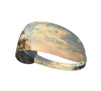 Lighthouse Backdrop Print Elastic Exercise Headband, Breathable Hair Band For Makeup, Yoga, Running, Sports