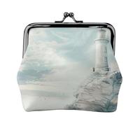 Lighthouse Backdrop Print Exquisite Versatile Kiss Lock Coin Purse Cute Small Zipper Wallet for Coins Cards