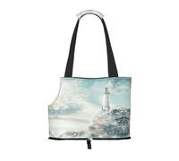 Lighthouse Backdrop Print Pet Tote Bag,Portable Small Dogs Pet Tote Bag For Subway, Walking, Hiking
