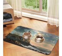 Lighthouse Backdropprint Pet Absorbent Leather Tablecloth,Wipe Clean Quick Dry,Food Mat For Small Animals