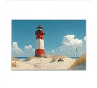 Lighthouse Beach Jigsaw Puzzles for Adults 4000 Pieces, Difficult Challenging Puzzle Educational Games, Impossible Jigsaw for Adults, Women Hobbies Toys Hard Wooden JigsawPuzzles, Smooth Edges T-81