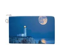 Lighthouse Beach Rock Coin Purse Fashion Canvas Pouch Portable Wallet Makeup Bag for Men Women