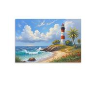Lighthouse Beach Scene,Adult Jigsaw Puzzle 1500 Pieces,High-difficulty puzzles,The perfect educational gift for boys and girls,57x87cm