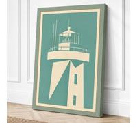 Lighthouse Beacon Art Deco Canvas Wall Art Print 24x16 Inch (61 x 41 cm)