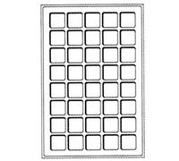 Lighthouse Blue Felt Coin Display Trays Storage Assorted Sizes In Packs Of 2 (40 x 33mm)