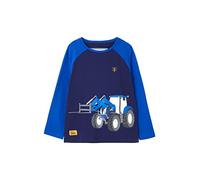LightHouse Boys Mason Long Sleeved Top - Kids Tractor Print Tee - Blue Front Loader - 6-7 Years