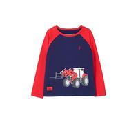 LightHouse Boys Mason Long Sleeved Top - Kids Tractor Print Tee - Red Front Loader - 7-8 Years