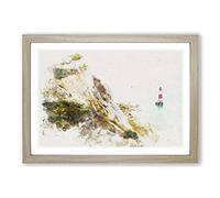 Lighthouse by The Coast Watercolour Framed Print | A2 Oak Framed Wall Art | Ready to Hang | Modern Cityscape Picture | Living Room Bedroom Lounge Office