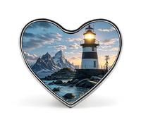 Lighthouse by The Sea Lapel Pin Exquisite Fashion Brooches Personalized Buttons Badge Novelty Unique Button Pins Cute Heart Shaped Pins Metal Buttons for Backpack Hat Bag Jacket