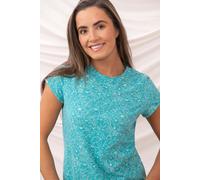 Lighthouse Clothing Women's Causeway Short Sleeve Tee Cotton Stretch T-shirt in Teal | Size: 12 Lighthouse Clothing Teal 12