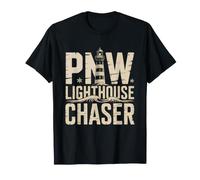 Lighthouse Chaser Pacific Northwest Coastal Tower Fog T-Shirt