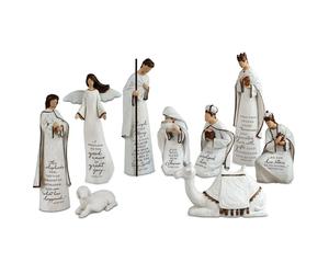 Lighthouse Christian Products 161938 A Savior is Born Scriptured Nativity Set Sculpture No.77420