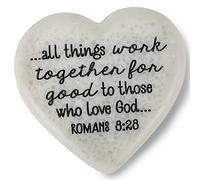 Lighthouse Christian Products All Things Work Together for Good Classic White 2 x 2 Cast Stone Decorative Sign