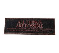 Lighthouse Christian Products Cast Stone&Copper All Things are Possible Plaque, Multicolor, 6.5 x 2.25