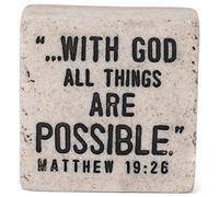 Lighthouse Christian Products Faith in God Scripture Block 2.25 x 2.25 Cast Stone Plaque