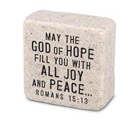 Lighthouse Christian Products God of Peace Scripture Block 2.25 x 2.25 Cast Stone Plaque