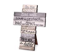 Lighthouse Christian Products God Will Direct On the Journey Distressed Wood 6 Inch Stacked Wood Cross Figurine