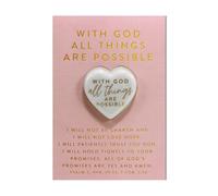 Lighthouse Christian Products Heart Stone Keepsake Figurine With Message Card 3.5 x 5.5 Inch Resin and Paper With God All Things Are Possible