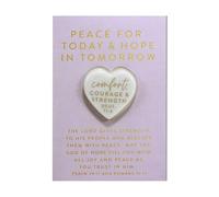 Lighthouse Christian Products Heart Stone Keepsake Figurine with Message Card 3.5 x 5.5 Inch Resin and Paper Peace for Today