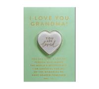 Lighthouse Christian Products Heart Stone Keepsake Figurine With Message Card 3.5 x 5.5 Inch Resin and Paper I Love You Grandma