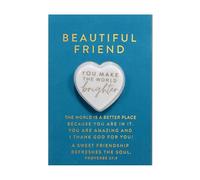 Lighthouse Christian Products Heart Stone Keepsake Figurine With Message Card 3.5 x 5.5 Inch Resin and Paper Beautiful Friend