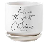 Lighthouse Christian Products Inspirational Herb Succulent Flower Planter Pot 4.25 Inch Ceramic Love is The Spirit