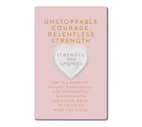 Lighthouse Christian Products Kindness Collective Inspirational Pocket Heart Stone, Giftable Carded Keepsake with Enouraging Message, 3.5 x 5.5 Inch Cast Stone Strength and Courage