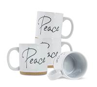 Lighthouse Christian Products Powerful Words Peace 13 ounce Ceramic Stoneware Coffee Mug Pack of 4, White
