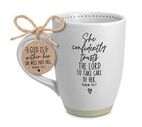 Lighthouse Christian Products She Confidently Trusts White 17 Ounce Ceramic Coffee Cup Mug