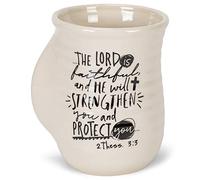 Lighthouse Christian Products The Lord is Faithful Whimsical White 14 Ounce Ceramic Handwarmer Mug