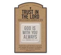 Lighthouse Christian Products Trust The Lord God is with You - 3.5 x 5.5 Pocket Stone with Card - Christian Encouragement Gift - Catholic Keepsake