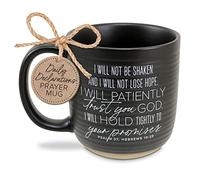 Lighthouse Christian Products Will Not Be Shaken Brown 20 Ounce Ceramic Coffee Cup Mug