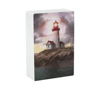 Lighthouse Cigarette Case Waterproof Smoke Storage Box Plastic Crush-Proof Cigarette Holder Box Container Portable Cigs Dispensers Regular Size for Men Women